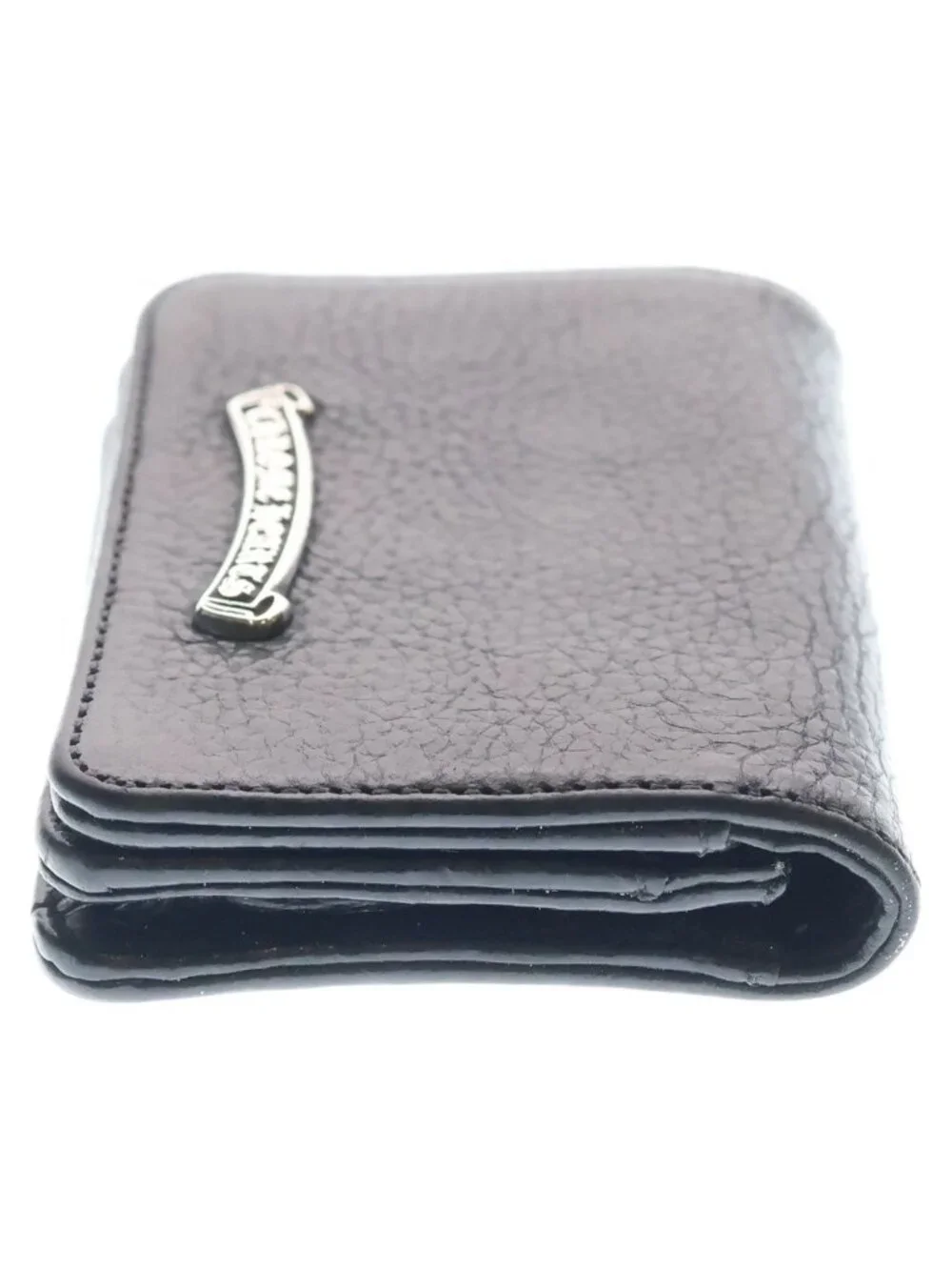 Chrome Hearts Card Slot Scroll Label 3 Pocket Leather Black